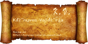Könyves Valéria névjegykártya